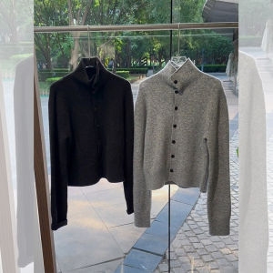 Korean Style High Neck Knitted Sweater Womens Autumn Winter Thick Soft Outerwear Cardigan Coat Warmth Flattering Commute