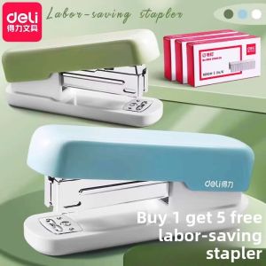 Deli TA301 Large Size Student Stapler High Aesthetic Value Macaron Stapler Includes Staple Remover Business Stationery