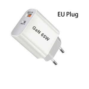 Bộ Sạc USB 65W GaN PD QC3.0 Bộ Sạc Tường Sạc Nhanh Cho iPhone Samsung Type C EU/US/AU/UK Cắm Bộ Sạc Điện Thoại Di Động