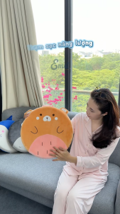 Đệm Lót Ghế Văn Phòng Cao Su Non EMA Chống Ê Mông Nệm Ngồi Bệt Hình Thú Vỏ Nhung Mềm Mịn Dễ Thương
