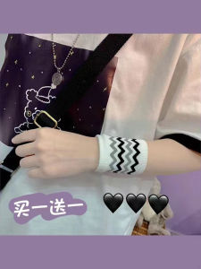 Adorable Rainbow Striped Arm Sleeve Sporty Breathable Scar Covering Cute Loli Hand Accessory Youthful Summer Fashion for Girls