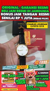 JAM TANGAN CHARLES JOURDAN ORIGINAL JAM CHARLES JOURDAN CJ1072-1213 Men LA - Kulit - Hitam - JAMDUNIA / JAM DUNIA JD18 # JAM TANGAN PRIA JAM PRIA JAM TANGAN ANTI AIR $ CHARLES JOURDAN PRIA ORIGINAL CJ1072 1213 CJ 1072 1213 CHARLES JORDAN S003