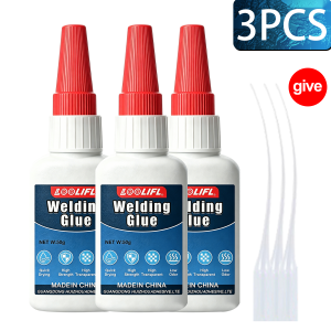 LOOLIFL Welding Glue High Strength Super Glue Strong Universal Adhesive Fast Drying Sticky Repair for Metal Plastic Ceramic Wood