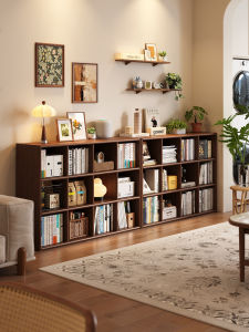 SAMEDREAM | Solid Wood Bookshelf Storage Cabinet Freestanding