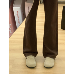 High Waist Wide Leg Jeans Womens Extended Length 175cm plus Size Brown American Style Loose Straight Cut Trousers