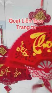 SIZE ĐẠI - Dây Khánh Quạt Nhung Cao Cấp Phúc Lộc Thọ Tết decor trang trí nhà cửa ngày tết Dây Liễng Đỏ
