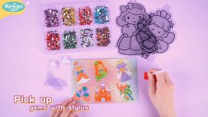 เล่นฝึกสมาธิเด็ก 6D DIY Diamond Painting - ครอสติสคริสตัล สติ๊กเกอร์ ลายการ์ตูน งานประดิษฐ์ เด็ก