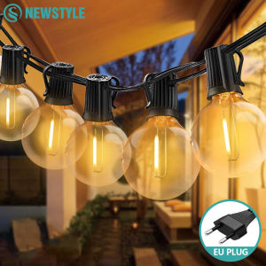 30M 50Bulbs G40 Garland String Lights LED Waterproof and shatterproof Globe Bulb Outdoor Patio String Lights for Christmas Decor
