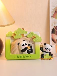 Cute Panda Figurine Desktop Decoration Office Living Room Healing Easy Money Creative Resin Craft Gift for Colleagues