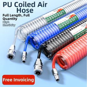 Spiral Extendable Air Hose with Quick Connect 8mm