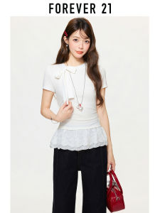 Forever 21 | Bow Lace Hem T-Shirt