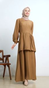 Dzellia (Daisy) in Mocca - baju gamis/ Gamis terbaru 2024