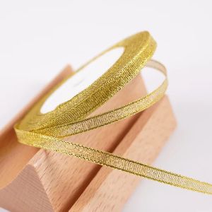 22 Meters 6mm Colorful Glitter Metallic Ribbon Christmas Halloween New Year Wedding Party Gift Box Wrapping DIY Crafts Tape Bows