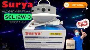 Lampu Surya Cas Isi Ulang Darurat Emergency Gantung SCL 12w-3 12 watt Rechargable Terang Battery 900mAh Tahan Hingga 5 Jam 12w AC/DC Hidup Otomatis Garansi Laz Mellius Store COD