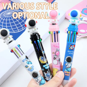 Children Cute Cartoon 10 Colors Ball Pen Multifunctional 10 In 1 Ballpoint Pen Student Supplies