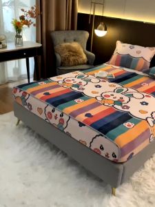 Coralline coralline bed hat flannel Simmons protective cover single piece thickened milk velvet bedspread