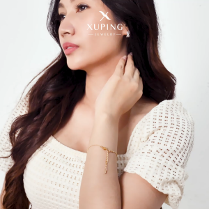 Xuping Gelang Tangan Emas Wanita Kasual Bijilada Polos  0131241009