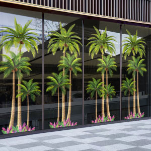 Summer Tropical Coconut Tree Southeast Asia Thai Style Window Sticker