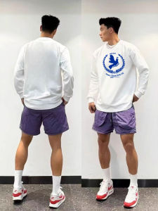 Áo Thun Dài Tay in Hình Chim Bình Minh Phong Cách Đường Phố Mỹ Cho Nam Mùa Thu Rộng Rãi Cổ Tròn Thường Ngày