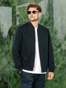 Enjeolon | Mens Baseball Collar Jacket Casual Pilot Coat