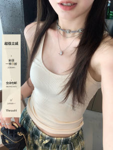 Threeh ผู้หญิง Basic แขนกุด U-neck แบบมีด้าย เสื้อกั๊ก พรางหุ่น Base Layer เสื้อสายเดี่ยว ผ้าฝ้าย วัสดุ ฤดูใบไม้ร่วง 2023 ชุดทํางาน