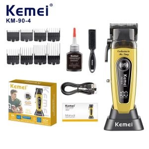 Kemei KM-90-4 Hair Clipper Professional 11500 RPM Hair Cut Machine Brushless Motor Electric Clipper DLC Blade Rechargeable Hair Clipper Men