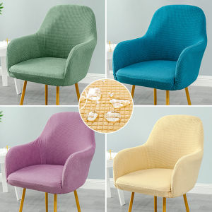 Curved Back Elastic Chair Cover Nordic Dining Modern Backrest Special-Shaped Chair Covers Soild Color Simple Backrest Stool Cover