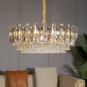 Crystal chandelier luxurious LED ceiling light modern elegant design living room restaurant hotel lobby villa lighting