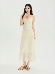 SANFU | Elegant Ruffle Neck Fitted Waist A-line Summer New Womens Dress