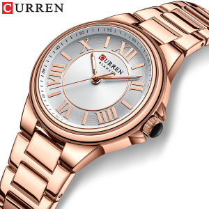 CURREN 9091 Womens Quartz Watch Fashion Simple Elegant Rose Gold Analog Display Steel Strap  Wristwatch for Ladies Clock Gift