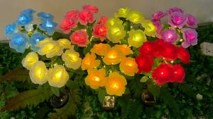 Đèn trang trí năng lượng mặt trời hoa hồng tích kiệm điện bóng siêu sáng chống thấm nước - DA3154