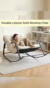 Swinging chair lounge chair adult rocking chair home leisure lazy chair living room double comfortable reclining sofa chair indoor