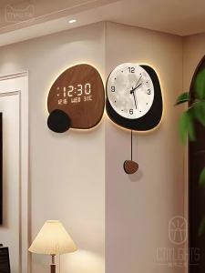 CTYLIGHTZ | Đồng Hồ Tường Góc Số Hóa Lịch Toàn Năm Phong Cách Retro