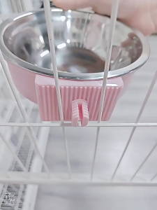 Chén gắn chuồng cho Chó Mèo bằng inox có nút vặn - Love Pets Shop