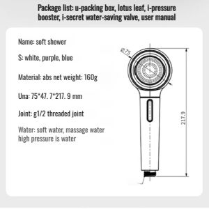 High Pressure Shower Head With Filter Saving Water Does Not Irritate The Skin Shower Set 360° Flip Cover Anti-blocking And Easy To Clean Adjustable Overhead Shower Head
