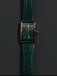 [2 years warranty] Daniel Wellington Bound 32x22mm Green Crocodile - Rose Gold - Emerald Sunray Dial - Fashion Watch for women - Croc Leather Strap Watch - Female Watch - DW Official - Authentic