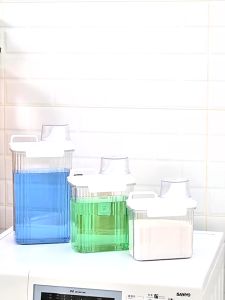 Zeekea Laundry Detergent Dispenser Liquid Laundry Soap Containers &Fabric Softener Dispenser for Laundry Organizatior