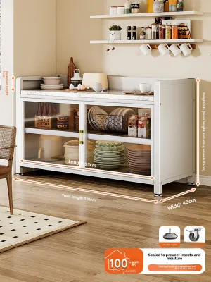 JUMEISHI | Extendable Multilevel Mobile Kitchen Island Cart