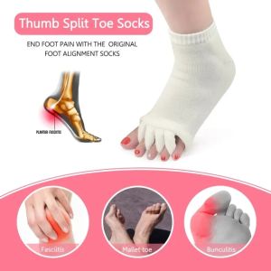 1 Pair of Womens Yoga Toe Socks High Quality Non-slip Five Finger Pilates Socks Toe Corrector Toe Separator Yoga Five Toe Separator Socks