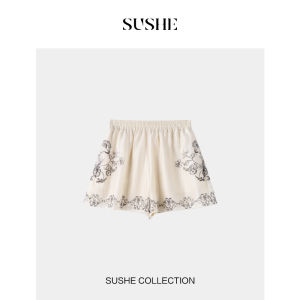 SUSHE | Boho Style Loose Fit Floral Print Shirt and Elastic Waist Shorts Women Set