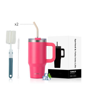 591ml Stainless Steel Thermal Cup Double Vacuum Flask 20oz Tumbler Insulated Mug with Handle & Straw Coffee Travel Mug Gift Cup