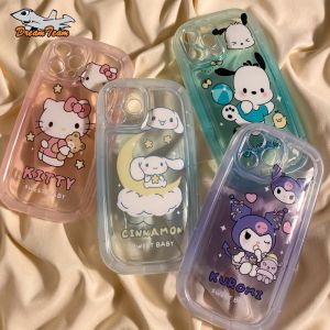 Lovely Cartoon Anime Hello Kitty Dog Couple Candy Color Soap Phone Casing Soft Shockproof Back Cover For OPPO Reno 4F Reno 4 Pro Reno 5 Pro Reno 5F Reno 6 Reno 7 Reno 7 Reno 8T F9 F11