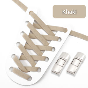 8MM Thick Elastic Shoe Laces Metal Press Lock Flat Shoelaces Without Ties for Kids and Adults Shoes Lazy Shoelace Accessories