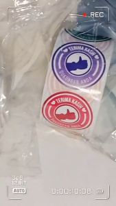 500 Pcs Stiker Label Thank You 2.5cm Sticker Roll Terima Kasih Warna Tempelan Ucapan SS001