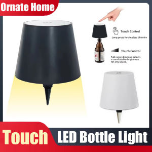 USB Charge Bottle Table Lamp Touch Control of 3 Colors and Stepless Dimming Night Lamp Suitable for Bar Wine Bottles Desk Lights