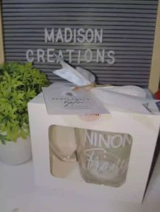 MUGS SOUVENIRS COMPLETE SET (mugs+custom name+box+ribbon+tag)