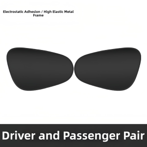 Summer Car Window Shade 2pcs Foldable Front Side Window Sunshade Vehicle UV Protection Anti Glare For SUV Sedan Truck Black