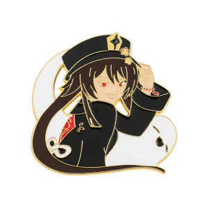 Genshin Impact Hard Enamel Pins Hu Tao Raiden Ganyu Tartaglia Ayaka Character Metal Lapel Brooch Badge Game Collectible Gift
