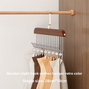 SIVASS | Multi-functional Wooden Hanger for Home Use 8 Hooks