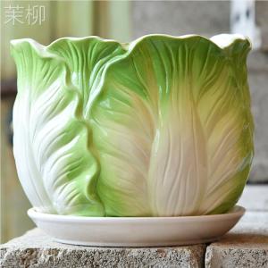 Large Size Ceramic Flower Pot with Tray Creative Personalized Green Rooster Succulent Plant Pot Home Decor Jasmine Plant Pot